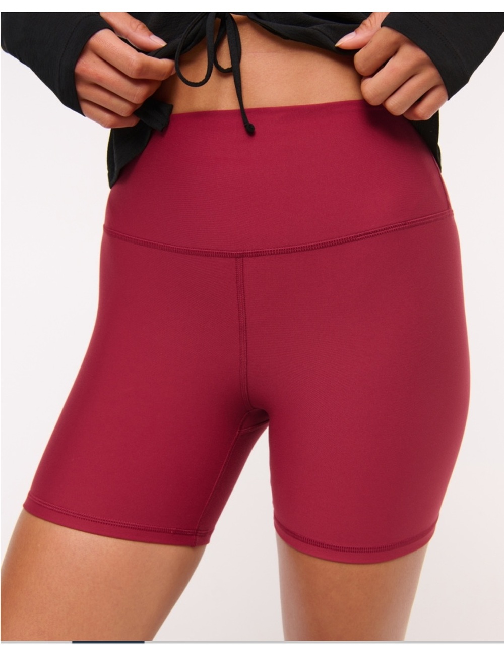 Abercrombie & Fitch YPB Women's Burgundy High-Rise Bike Shorts
